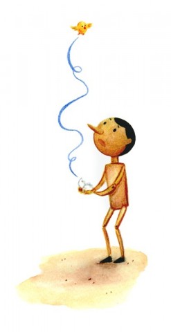 Pinocchio, Chapter 5: The Omelet Flies Away - Pinocchio